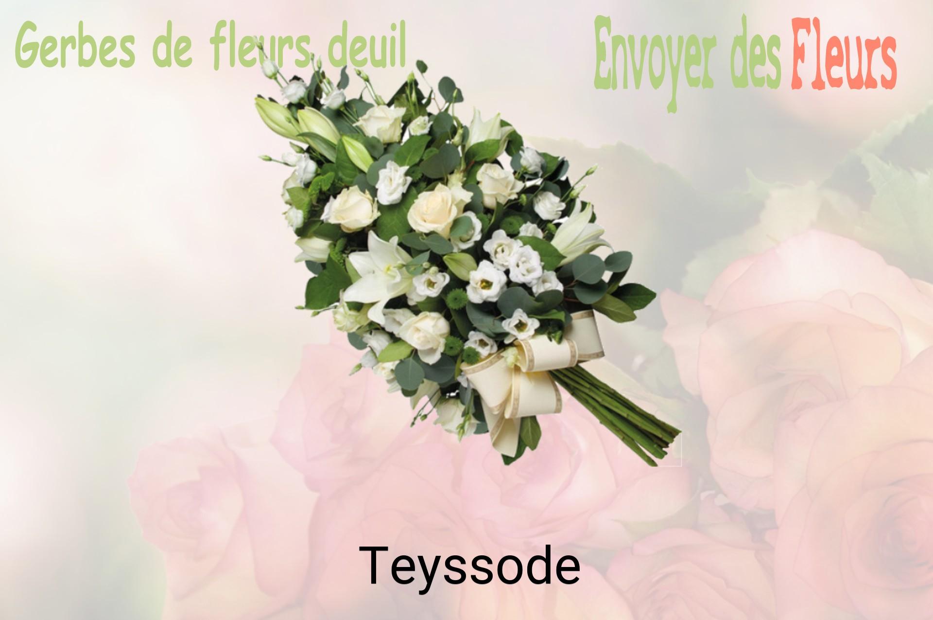 Gerbe de fleurs de deuil livrée à Teyssode